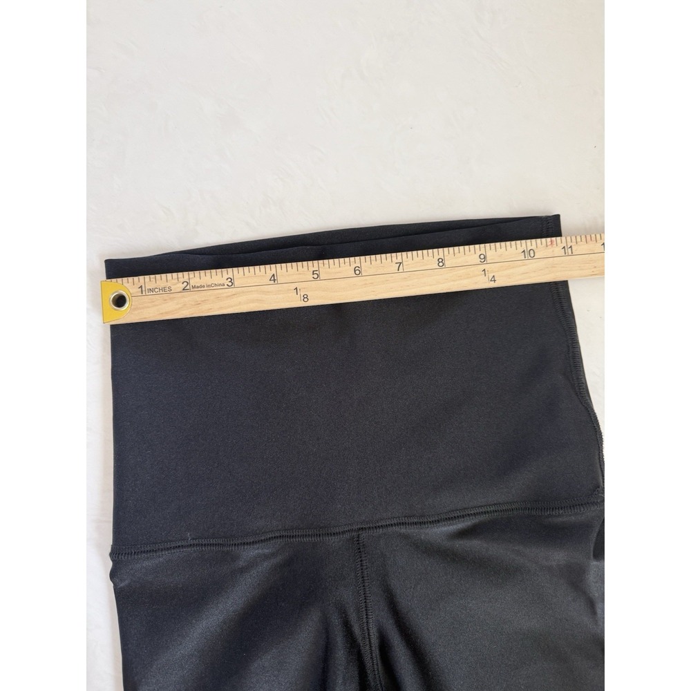 Emily Hsu Leggings Jet Shimmer Black High Waisted Size S High Rise Made in USA - Picture 5 of 8